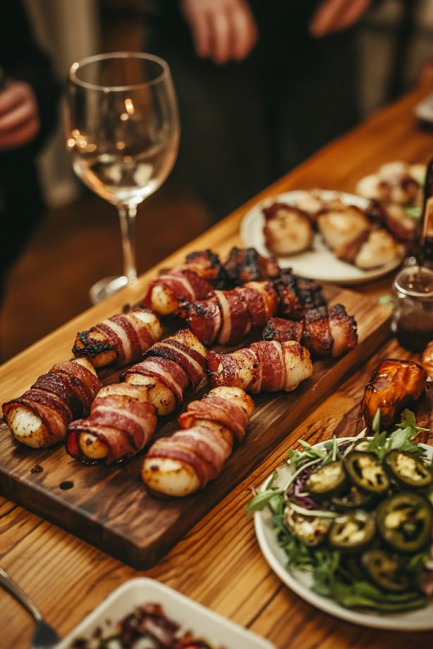 Bacon-wrapped bites with variety.