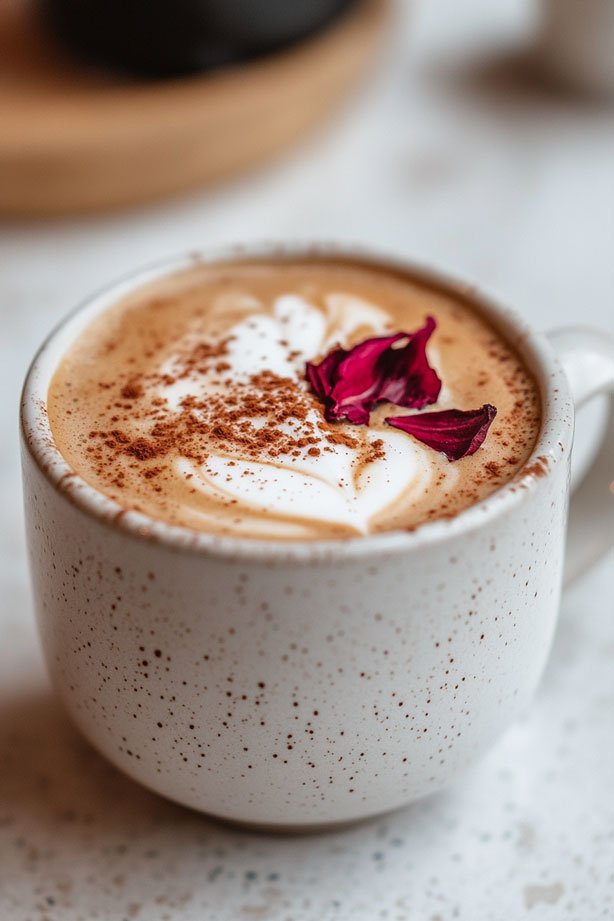 Simple cappuccino in a white mug.