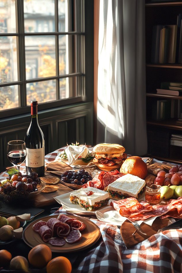 Brie and Jamón picnic spread