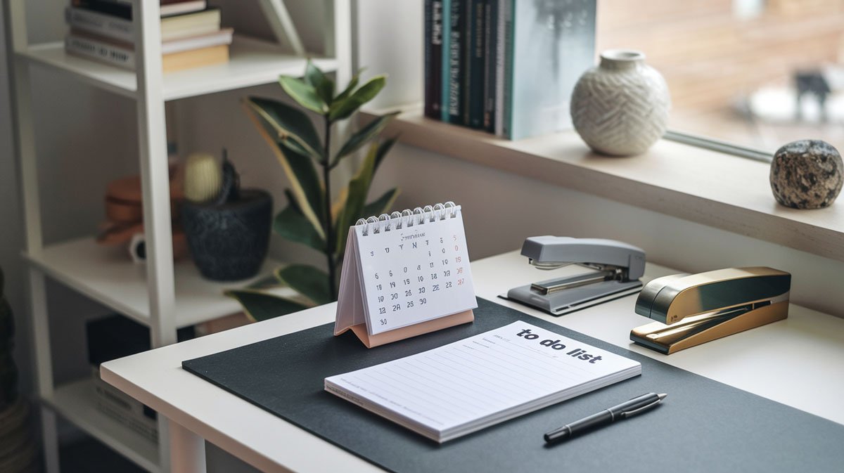 Notepad and calendar for new residents