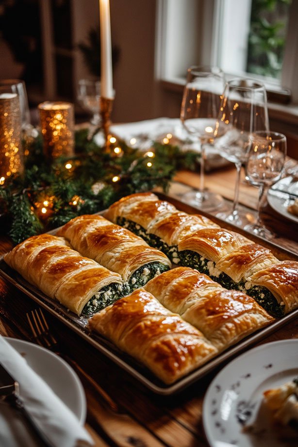 Spinach and feta puff pastry.