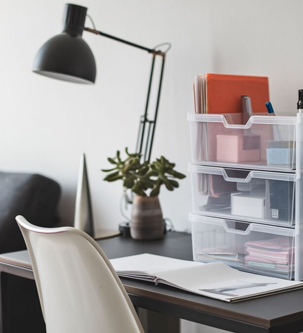 3-drawer organizer on desk