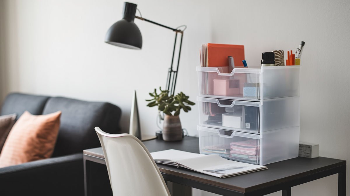 3-drawer organizer on desk