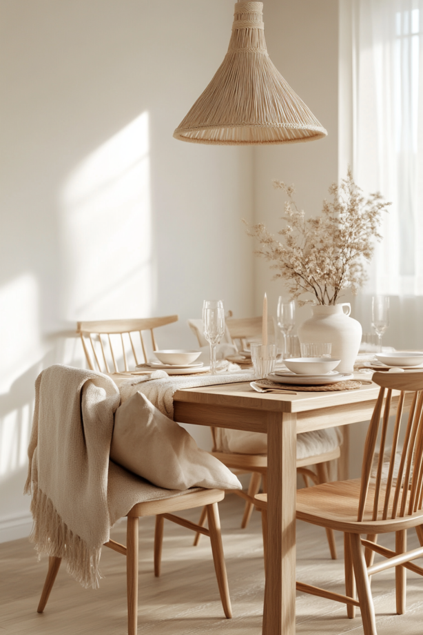 Cozy apartment dining room with mix-and-match chairs