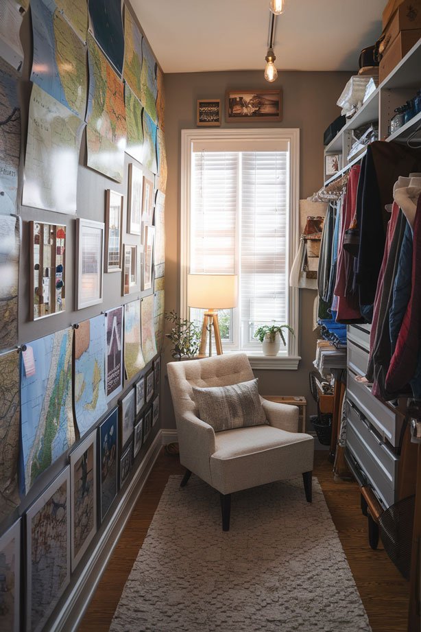 Prayer closet with mementos from spiritual journeys