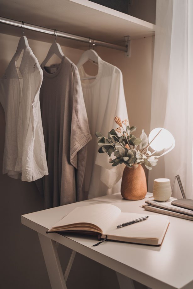 Prayer closet with journaling station