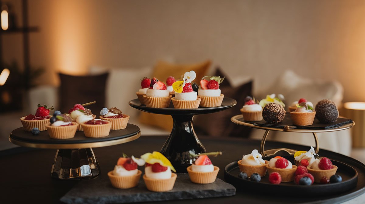 Mini desserts on elegant plates