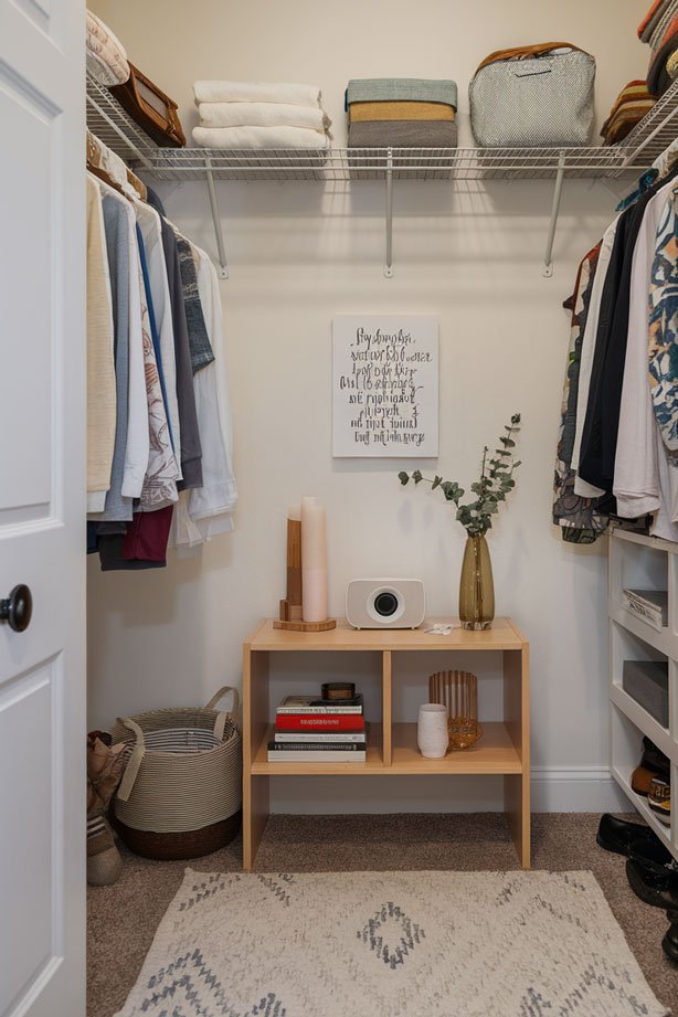 Sound-inspired prayer closet with hymns and chime